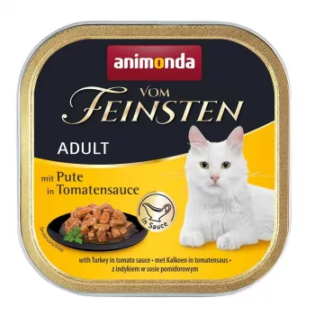Slapjā kaķu barība Animonda Vom Feinsten Turcija tomātu mērcē, 100 g paplāte, bezgraudu, pieaugušiem kaķiem