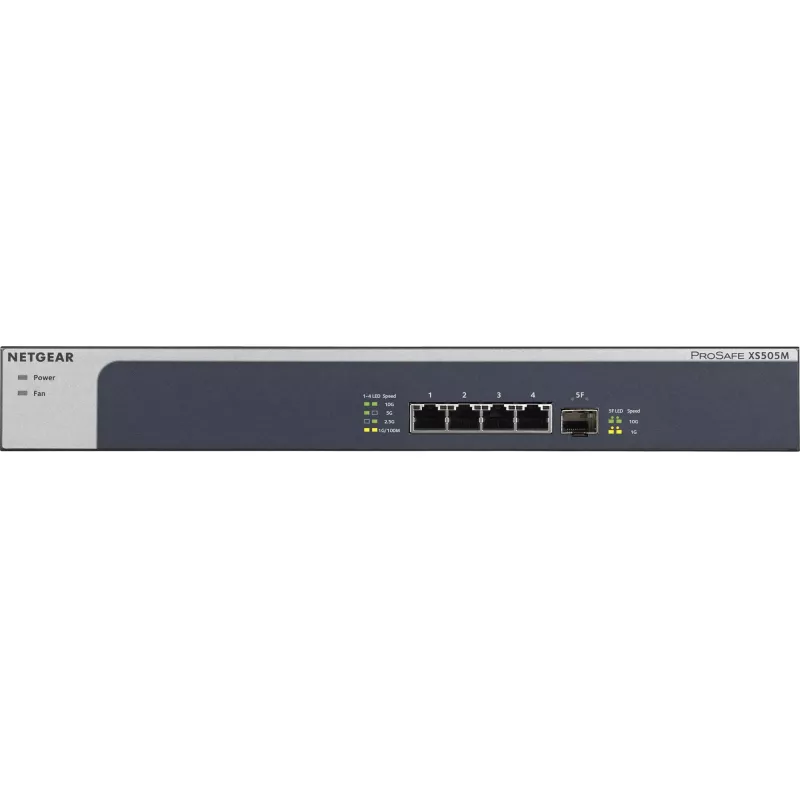 NETGEAR XS505M Nepārvaldāms 10G Ethernet (100/1000/10000) Pelēks, Sudrabs