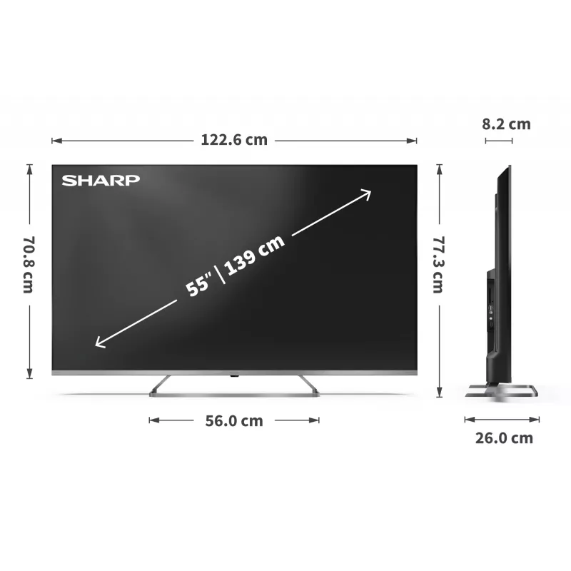 Sharp 4K Ultra HD QLED MiniLED televizors | 55JP7265E | 55 | Google TV | UHD