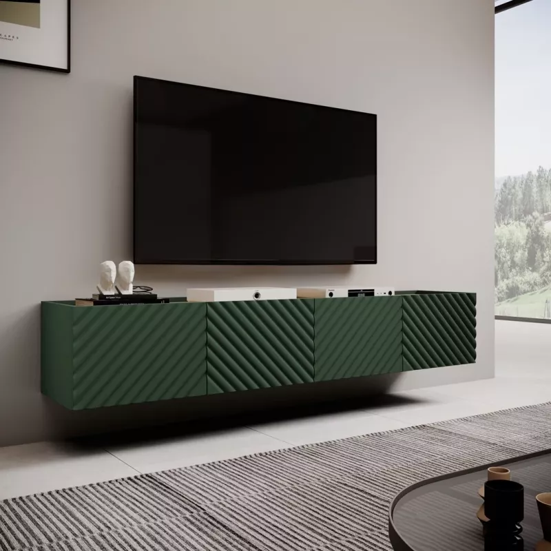 4D RTV skapis ONDA 200x40xH54.35 zaļš (stāvošs vai stiprināms pie sienas)