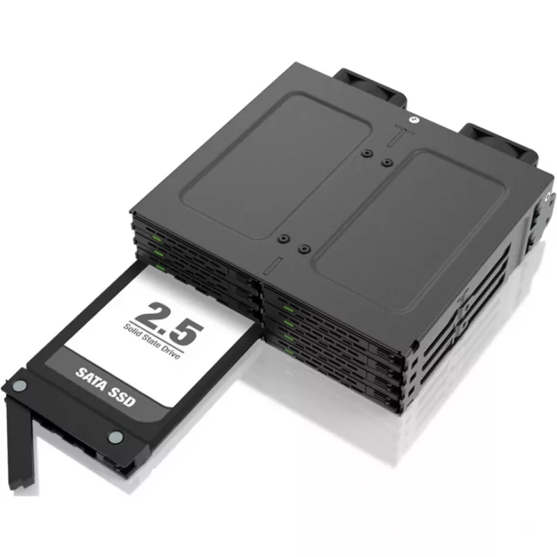 Ārējā diska paliktnis IcyBox MB038 sērijai – modelis MB038TP-B, melns, saderīgs ar MB038