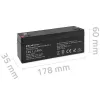 Hermētiska AGM baterija QOLTEC 12V 2.3Ah UPS un rezerves sistēmām, maksimālā izlāde 34.5A