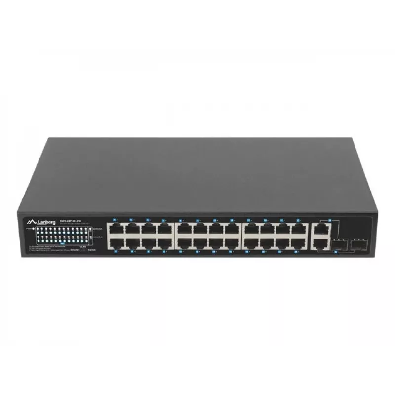 Lanberg RSFE-24P-2C-250 tīkla slēdzis, neuzraudzīts Gigabit Ethernet (10/