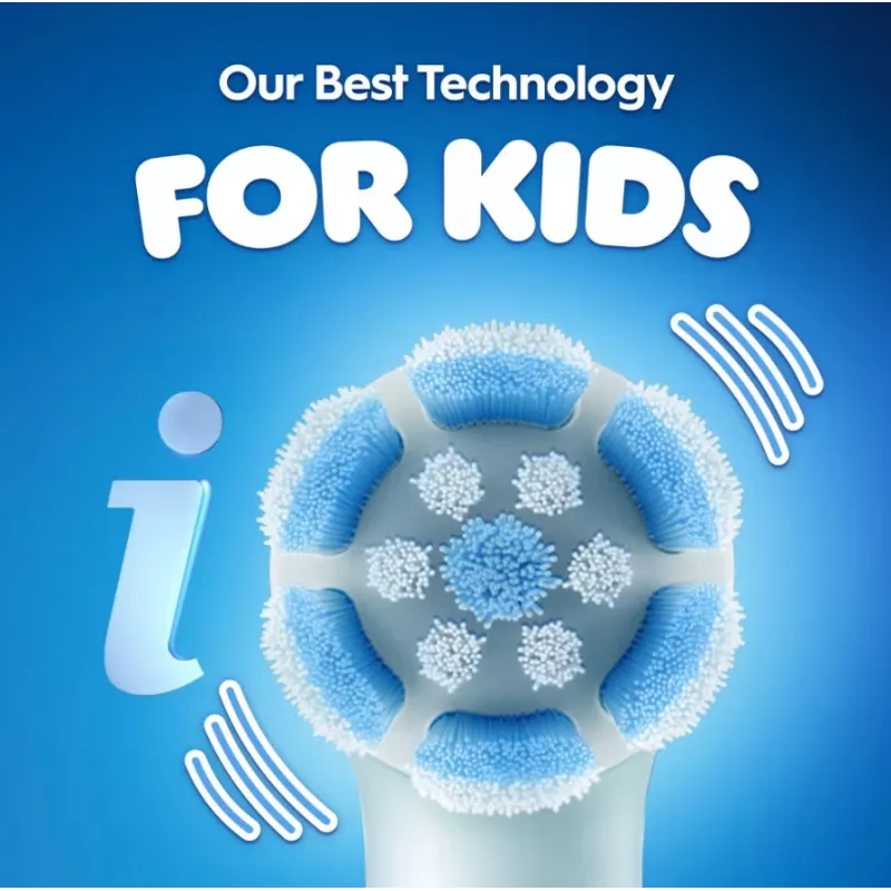Oral-B elektriskā zobu birste ar ceļojuma maciņu, 6G+ | iO Kids Disney Stitch | uzlādējama | Bērniem | Iekļauto birstes galviņu skaits 1 | Zobu tīrīšanas režīmu skaits 3
