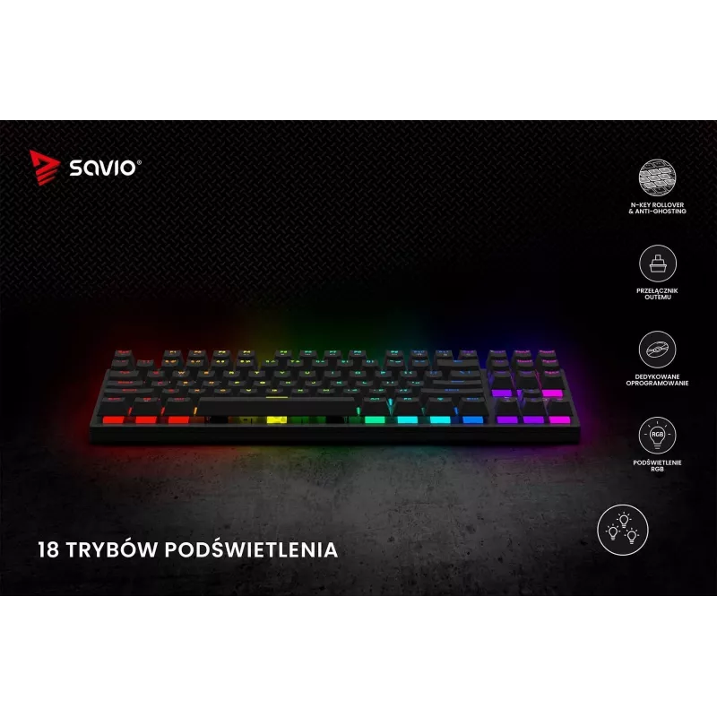 Mehāniskā tastatūra RGB Tempest X2 Outemu Blue Savio Savgk-tempest X2 Bl