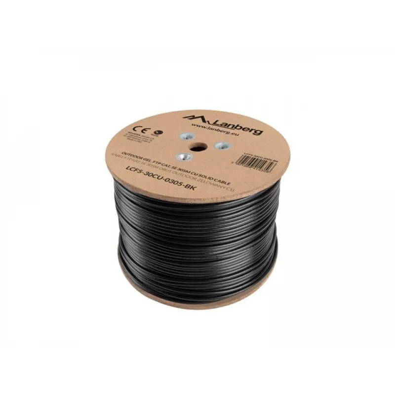 Tīkla kabelis Lanberg LCF5-30CU-0305-BK RJ45 Cat5e 305 m melns