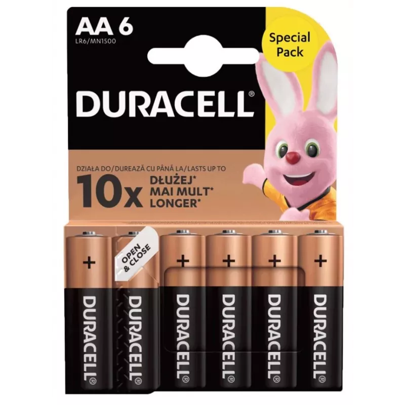 Bateriju iepakojums Duracell Basic AA / LR6 — 6 gabali (sārmu)