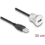 USB kabelis DeLOCK 88181 USB 2.0 0,3m USB A melns sudrabots