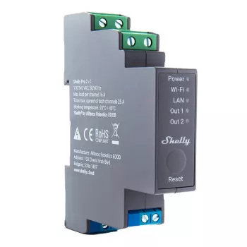 Shelly Pro 2 DIN sliežu WiFi/LAN/Bluetooth releju slēdzis