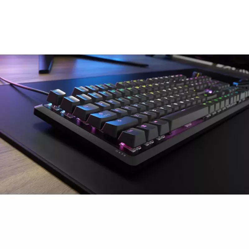 Corsair K70 spēļu tastatūra, USB, melna, mehāniska, pilna izmēra, 104 taustiņi