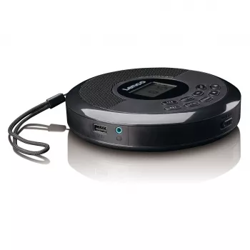 Portable CD player Lenco CD-340BK — Melns, portable design