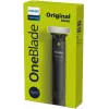 Folijas skuveklis un trimmeris Philips OneBlade QP1424/10 — ogles melns, darbojas ar baterijām, 30 min darbības laiks, bārdas uzgaļi