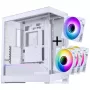 PHANTEKS NV-Series NV5 MK2 ATX korpuss, rūdīts stikls, DRGB - matēti balts + 3 gab. M25 Gen2 PWM D-RGB ventilatoru komplekts ar reverso lāpstiņu + 1x parastais ventilators - 120mm
