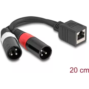 DeLOCK audio kabelis 0.2 m RJ-45 2 x XLR (3-pin) melns 88179