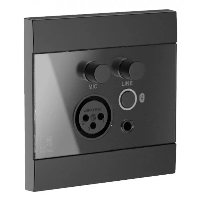AUDAC WP225/B sienas panelis, XLR mikrof. + 3,5 mm ligzda, Bluetooth, melns