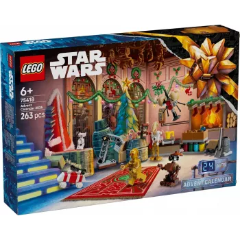 Konstruktoru rotaļlieta LEGO Star Wars Advent Calendar 2025 — komplekts 75418, sezonālas būvējamas minifigūras un modeļi