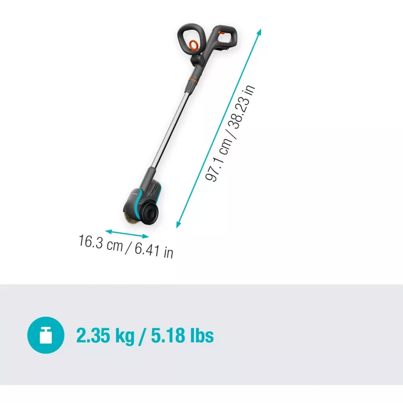 GARDENA EasyWeed 1800/18V P4A Solo elektriskais nezāļu slotiņš ar bateriju, augstums 97,1 cm