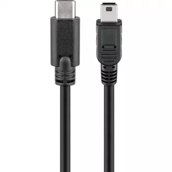 USB kabelis Goobay 67989 0,5 m Mini-USB B uz USB C melns