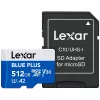MicroSDXC atmiņas karte Lexar BLUE PLUS 512 GB, UHS‑I, lasīšanas ātrums 170 MB/s, U3/V30