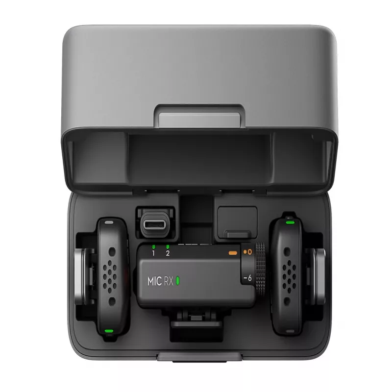 DJI Mic Mini (2 TX + 1 RX + uzlādes maciņš) bezvadu mikrofonu komplekts - tumši pelēks