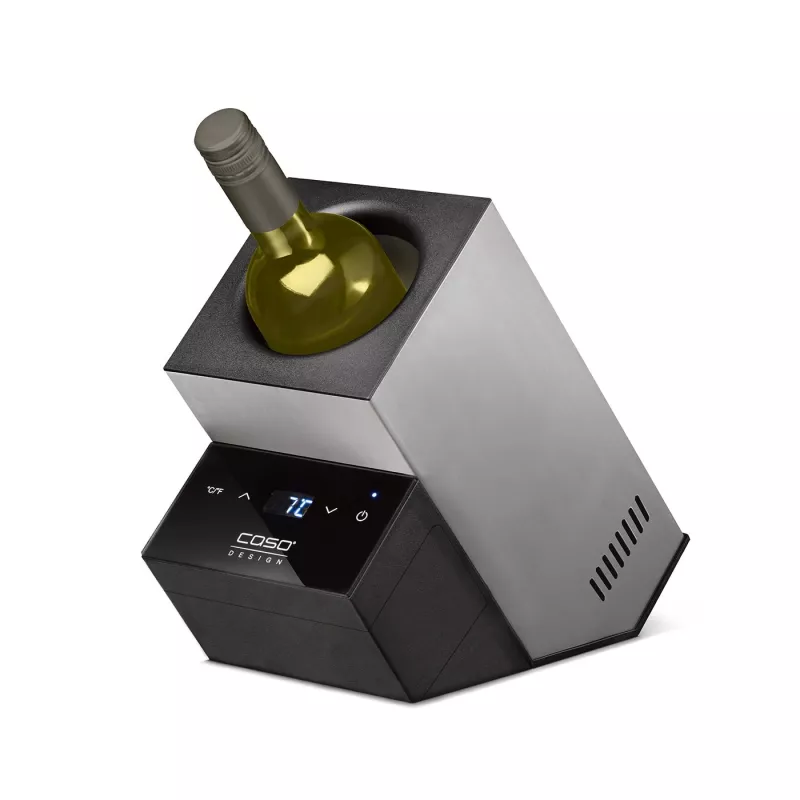 Caso | Vīna dzesētājs | WineCase Deluxe Stainless Steel | Pudeļu ietilpība 1 | Melns/Sudraba