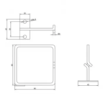 ROLINE metāla kabeļu saišu turētājs vertikāls 80x80mm