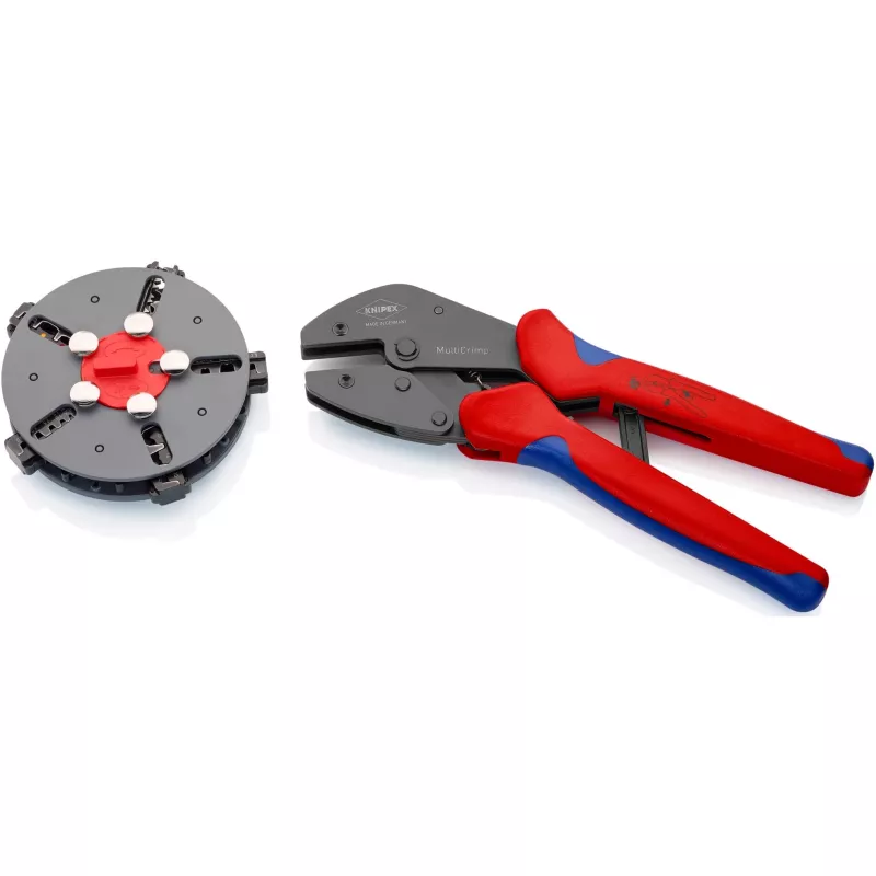 Knipex 97 33 02 kabeļu presēšanas knaibles Presēšanas rīks Zila, Sarkana