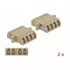 Fibre optic adapter DELOCK LC female to LC female, beige, pack of 2