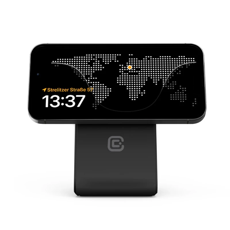 Iekštelpu lādētājs Crong CRG-MSPS-BLK viedpulkstenim melns Lightning USB bezvadu
