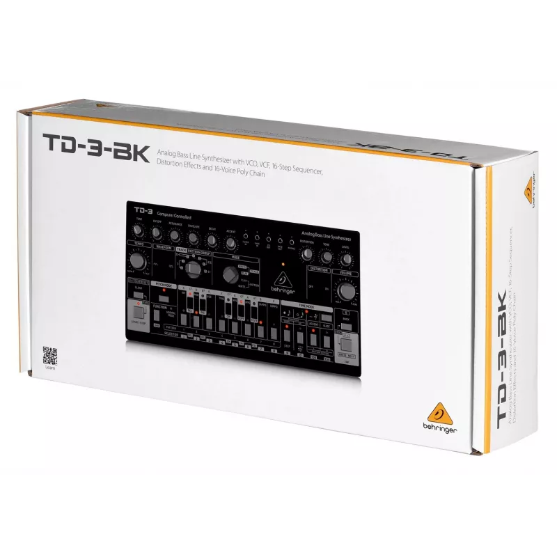 Analog synthesizer Behringer TD-3-SB Melns 9V DC