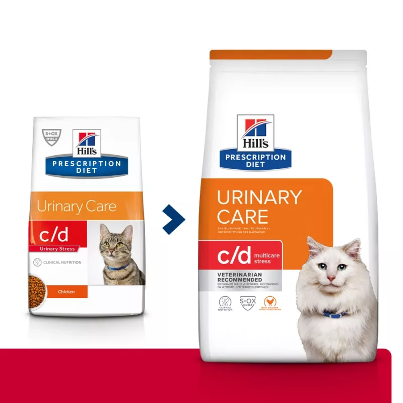 HILL'S PRESCRIPTION DIET Feline c/d Multicare Stress Stresa sausā kaķu barība ar vistu 1,5 kg