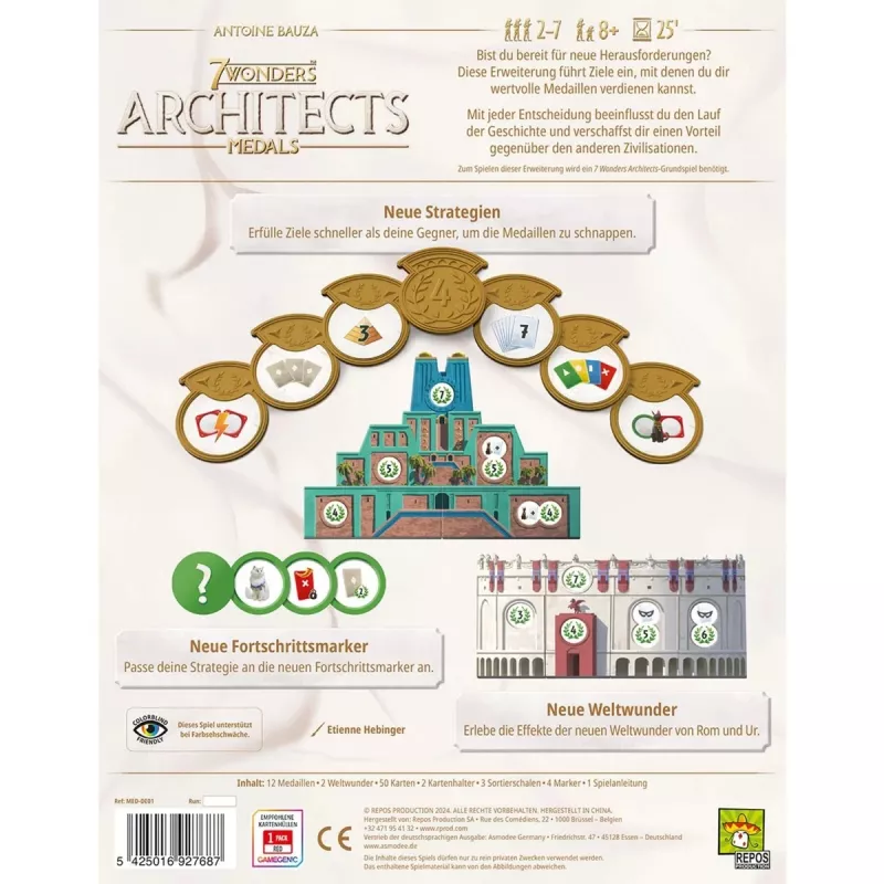7 Wonders Architects - Medals, galda spēles paplašinājums