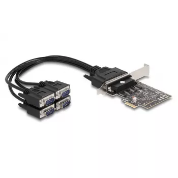 DeLOCK 66324 Iekšējais RS-232 VGA Adapteris PCIe Sievišķā pieslēgvieta Melns