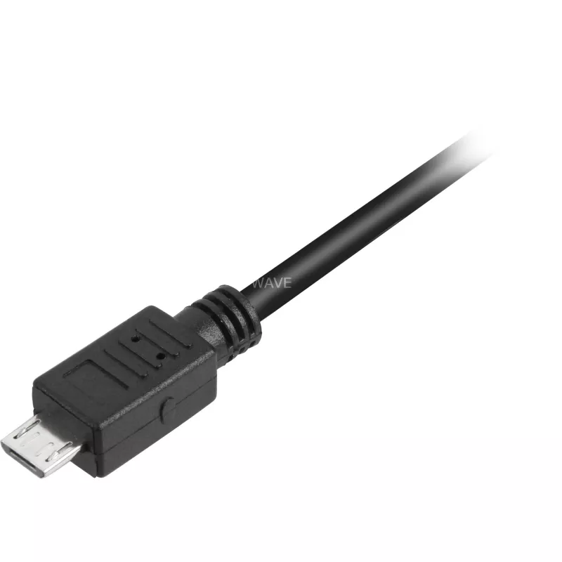 USB 2.0 kabelis, USB-A spraudnis > Micro-USB spraudnis (melns, 3,0 metri)