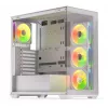 PC korpuss KRUX Exo RGB balta — ATX tornis, tērauds, 2x3,5 collu + 2x2,5 collu nodalījumi, USB-C, RGB