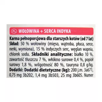 ANIMONDA Carny Senior liellopa un tītara sirdis - mitrā kaķu barība - 400g