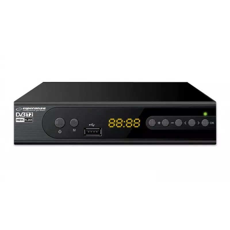 Dekoder Tuner TV DVB-T2 Hevc H.265 kabelis HDMI