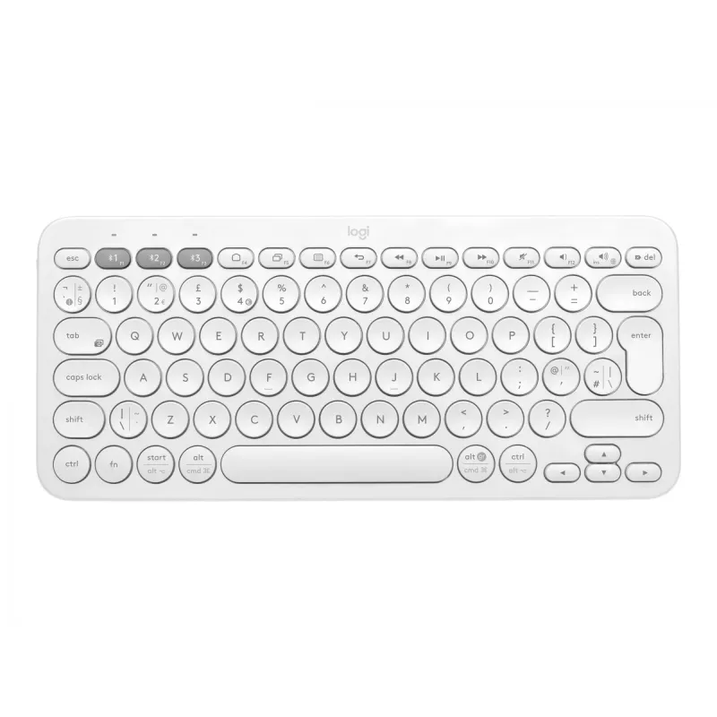 Logitech Multi-Device K380 - tastatūra - bezvadu - Bluetooth 3.0 - vācu - baltā krāsā