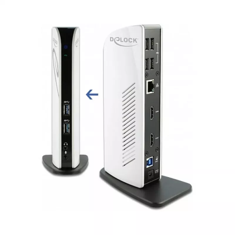 USB dokstacija DeLOCK 87771 Dual HDMI Full-HD USB 3.2 LAN audio
