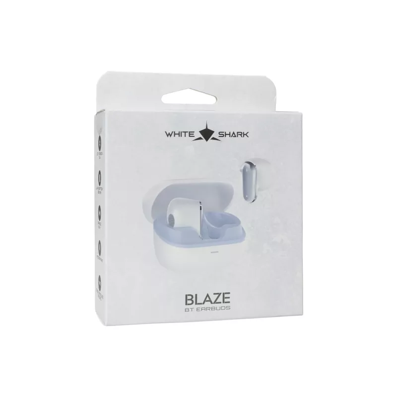 True Wireless Earbuds White Shark GEB-TWS-201 Blaze balta