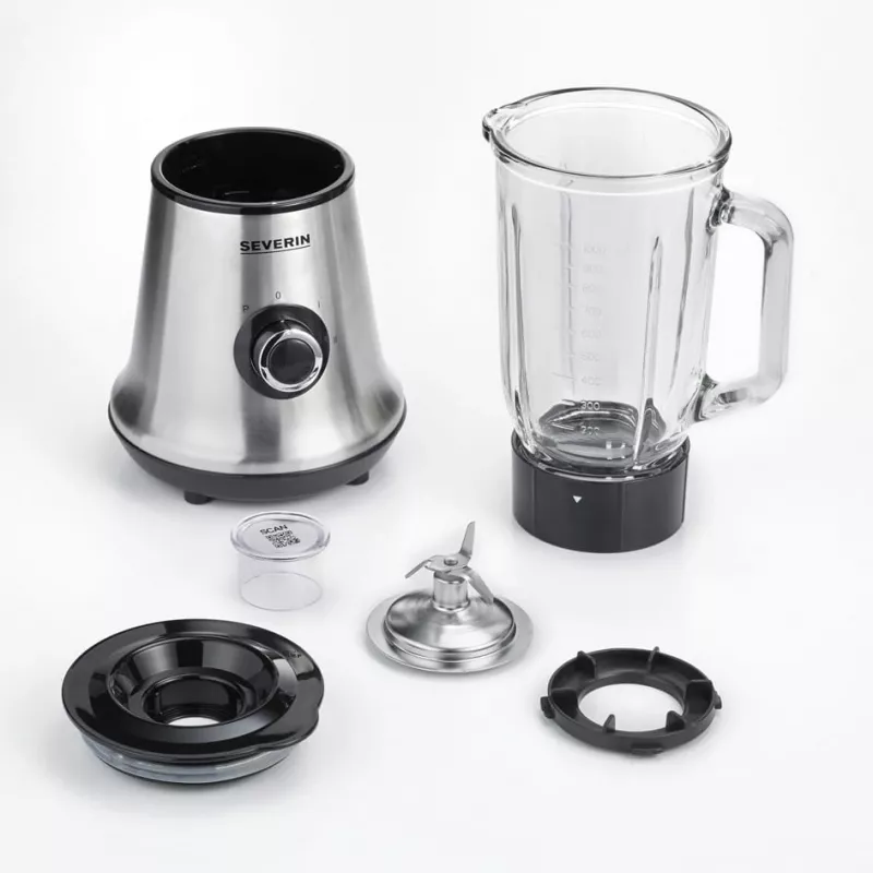 Severin SM 3734 galda blenderis melns - nerūsējošais tērauds 1l 500W Mikseris (SM 3734)