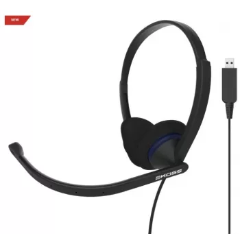 Koss CS200 USB austiņas ar vadu, galvas saite, zvaniem/mūzikai, USB Type-A, melnas