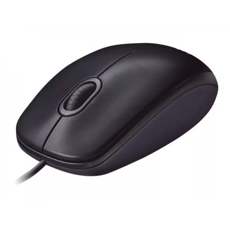 Logitech M90 vadu optiskā biroja pele — 1000 DPI, piemērota abām rokām, USB Type-A, melna