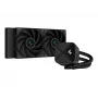 Viss vienā šķidruma dzesētājs DeepCool LS520S — 120 mm ventilatori, 500–2250 RPM, melns, atbalsta LGA1700/AM5/TR4