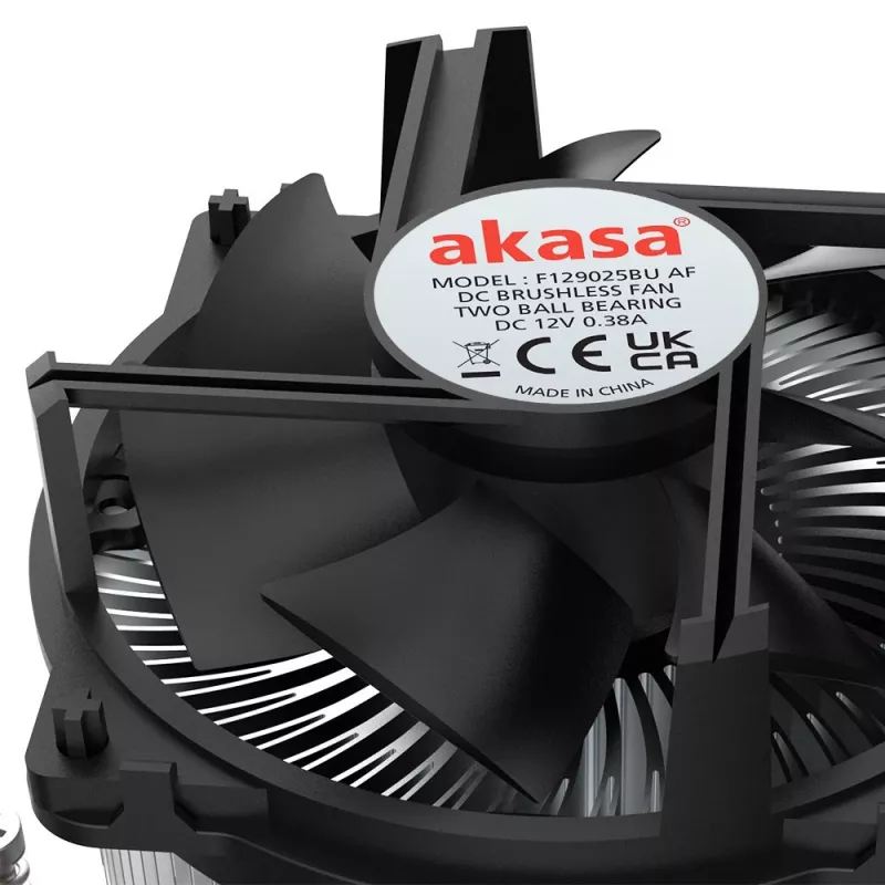 Akasa Intel LGA1700 procesora hibrīddzesētājs 9 cm Alumīnija, Melns 1 gab.