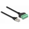 DeLOCK RJ45 kabelis Cat.6 spraudnis–spaiļu bloka adapteris 30 cm melns zaļš