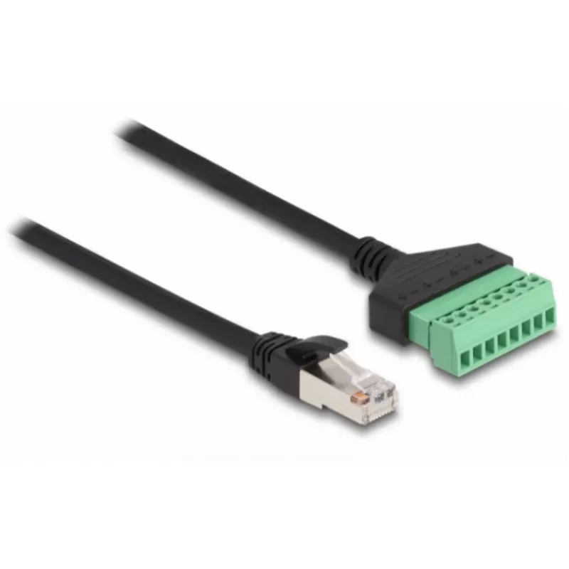 DeLOCK RJ45 kabelis Cat.6 spraudnis–spaiļu bloka adapteris 30 cm melns zaļš