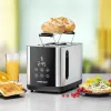 Toaster Rommelsbacher TO850 2 šķēlēm, 850 W, nerūsējošais tērauds/melns, XL spraugas