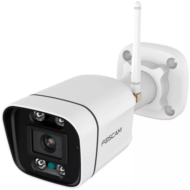 Foscam V8P Wi-Fi novērošanas kamera balta 8MP (3840x2160), divjoslu Wi-Fi, iebūvēts prožektors un signalizācijas sirēna (V8P-W)