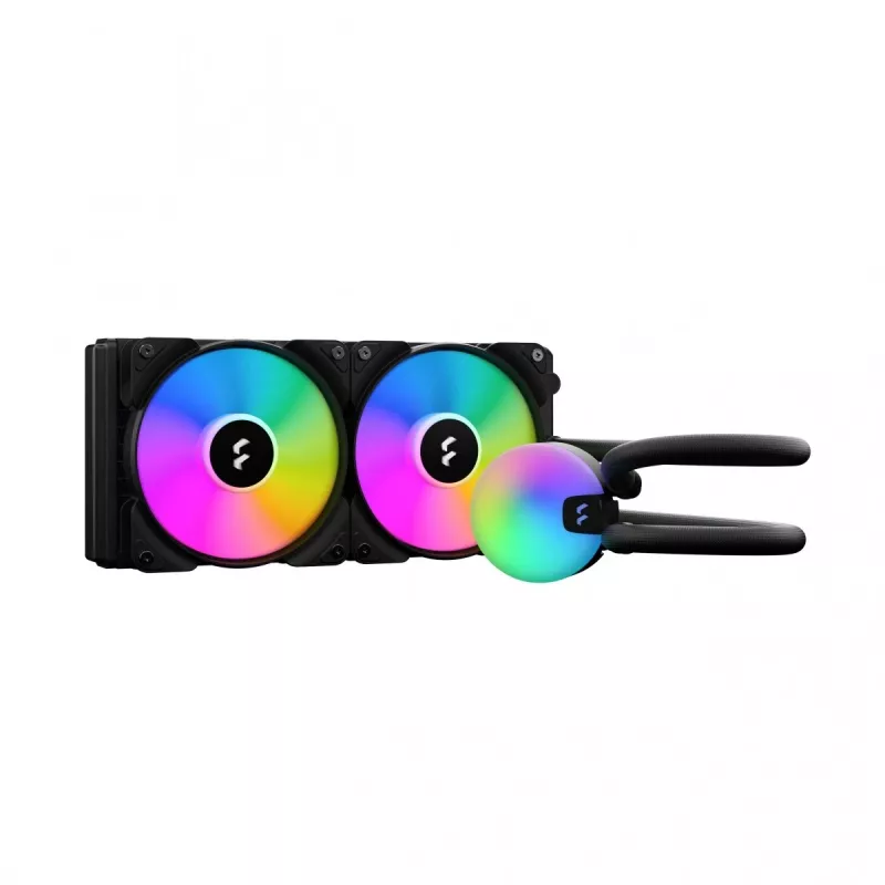 Viss-vienā šķidruma dzesētājs Fractal Design Lumen S24 v2 RGB — 240mm radiators, 120mm RGB ventilatori, Melns